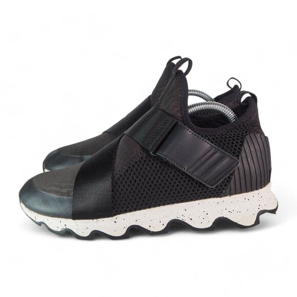 Sorel Kinetic Sneak Laceless Sneakers Black / Sea Salt LL3507-010 Women's 9.5 - Picture 2 of 11